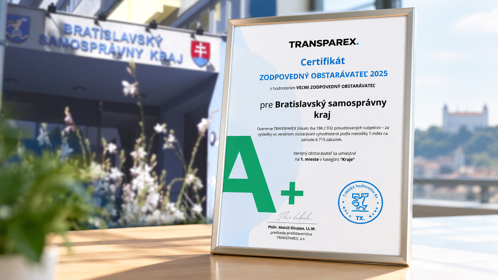 bratislavsky-kraj-ziskal-najvyssie-hodnotenie-a+-za-transparentnost-verejneho-obstaravania